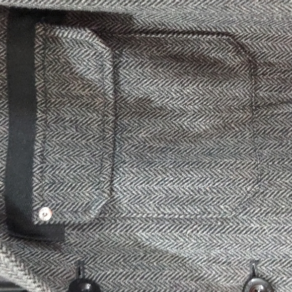 Men's Stone Winter Jacket in herringbone grey - Picture 3 of 6